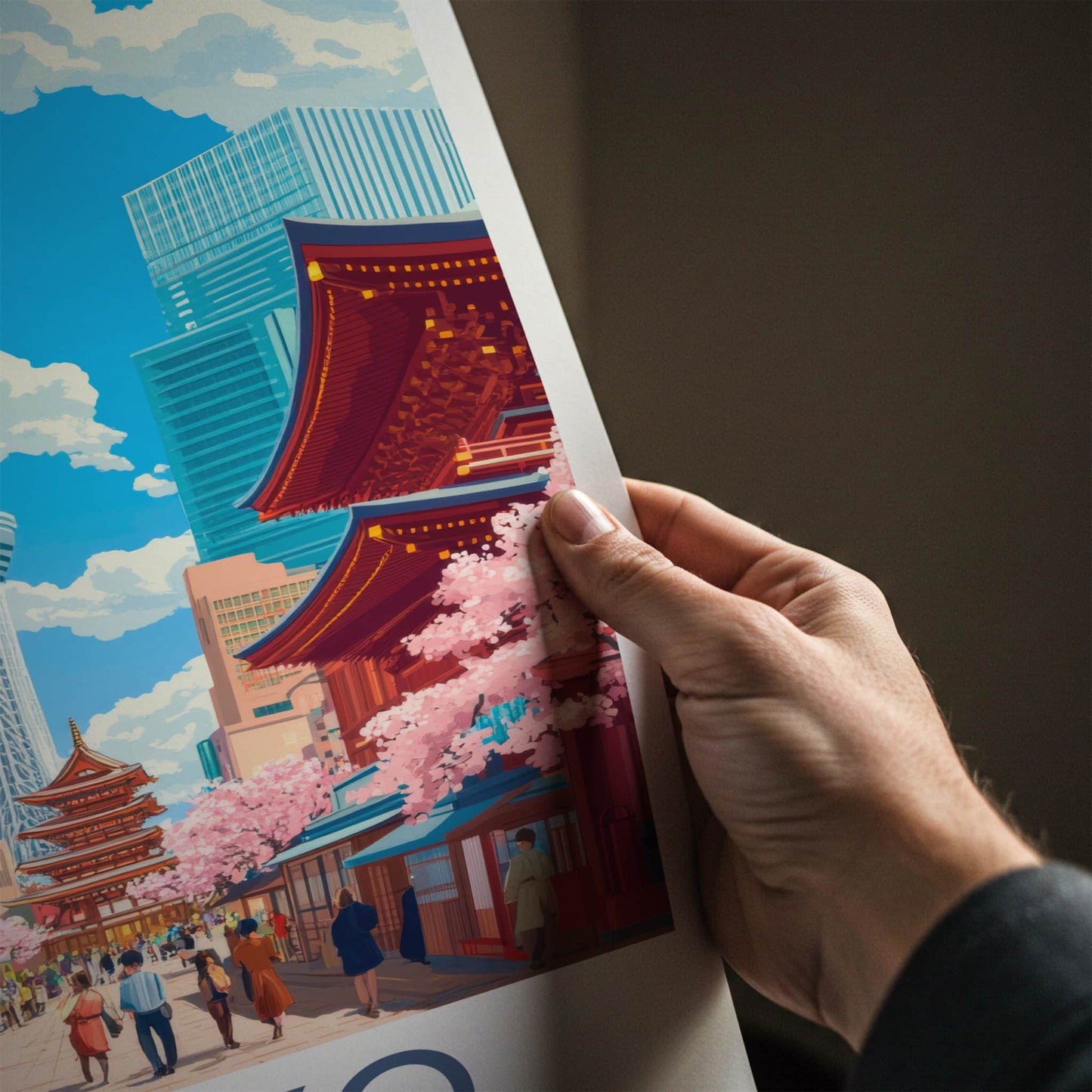 Tokyo Poster - Japan Wall Art - Spring Sakura Street Home Decor