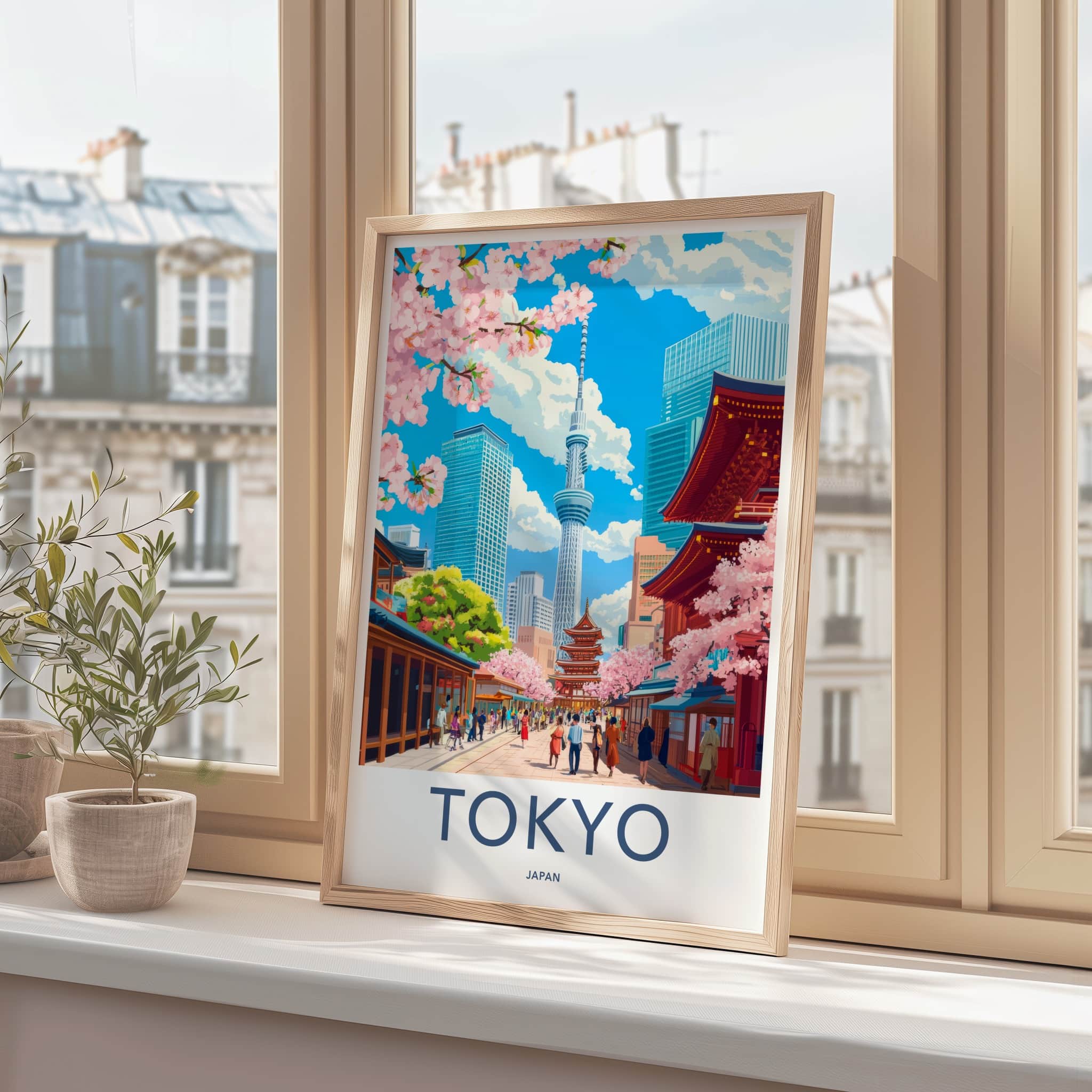 Tokyo Poster - Japan Wall Art - Spring Sakura Street Home Decor