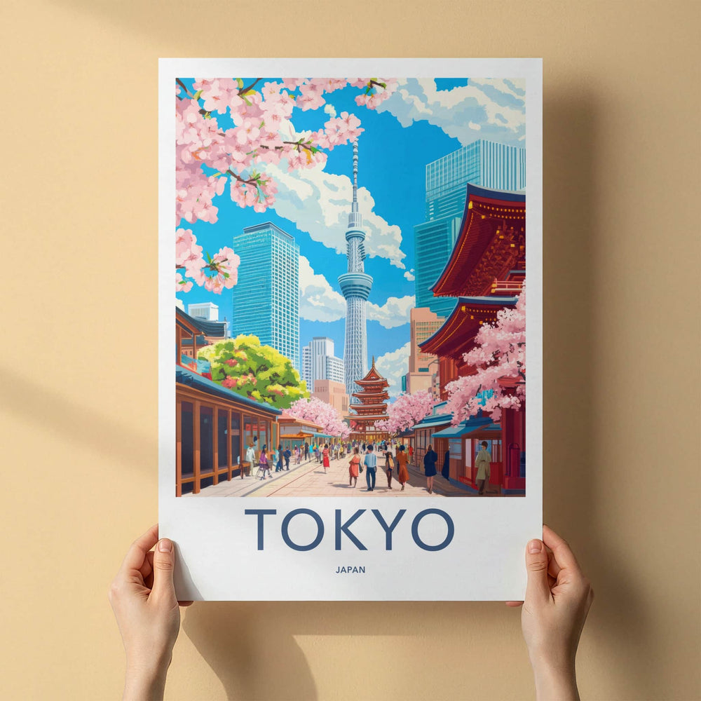 Tokyo Poster - Japan Wall Art - Spring Sakura Street Home Decor
