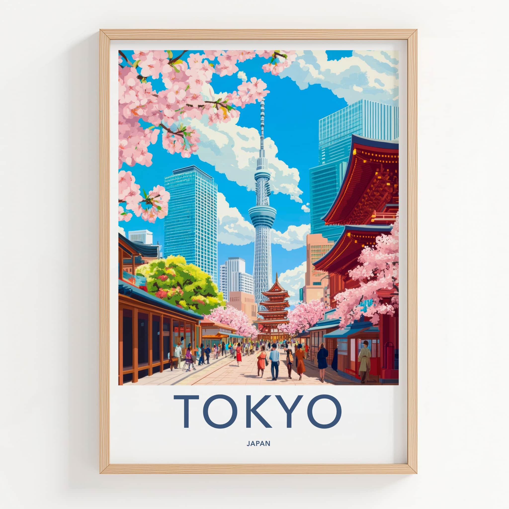 Tokyo Poster - Japan Wall Art - Spring Sakura Street Home Decor