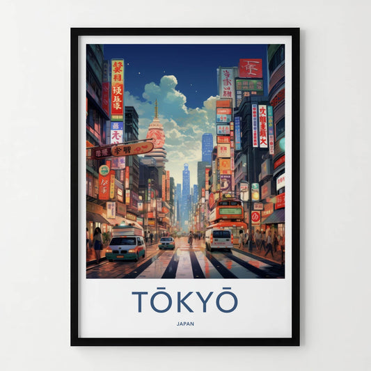 Tokyo Poster - Japan Wall Art - Vibrant City Street Home Decor