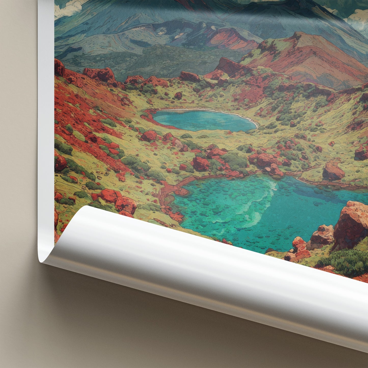 Tongariro Poster - New Zealand Mountain Lakes Gallery Art