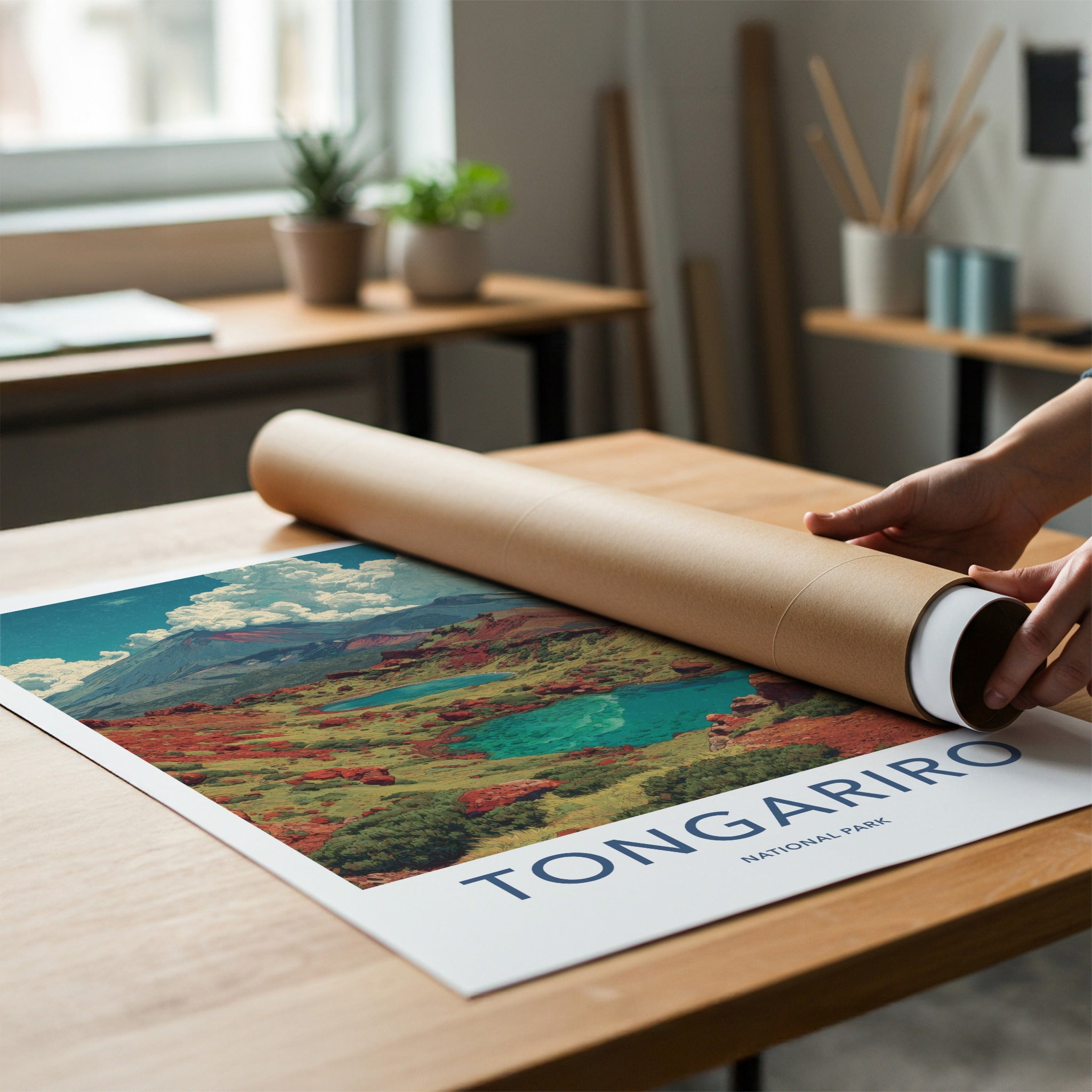 Tongariro Poster - New Zealand Mountain Lakes Gallery Art