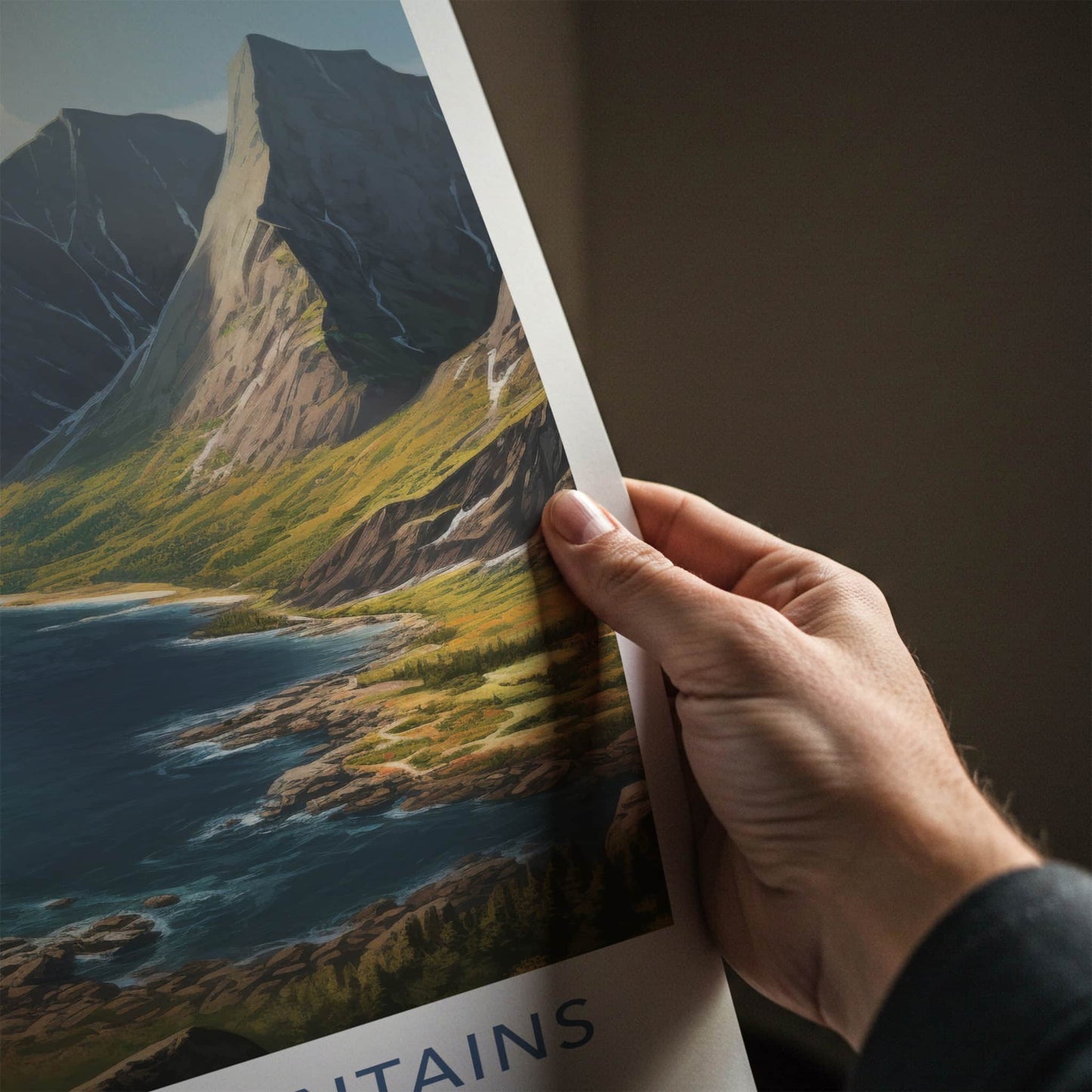 Torngat Mountains Poster - Canada Travel Art - Serene Fjord Mountains Home Decor