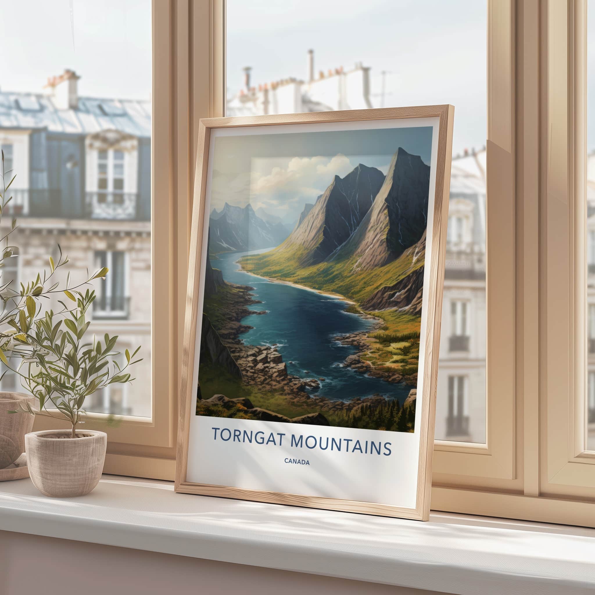 Torngat Mountains Poster - Canada Travel Art - Serene Fjord Mountains Home Decor