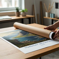 Torngat Mountains Poster - Canada Travel Art - Serene Fjord Mountains Home Decor