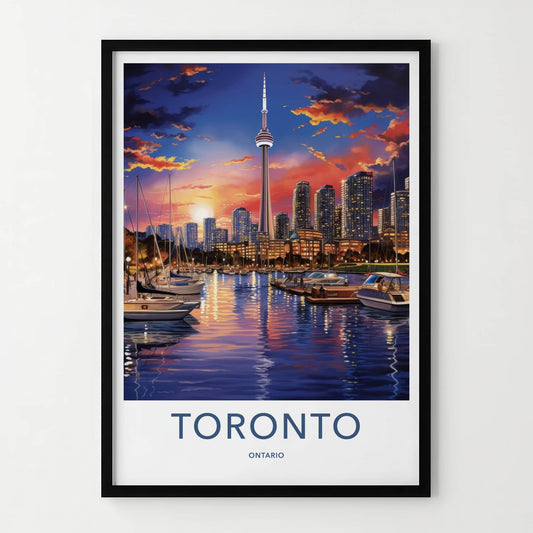 Toronto Poster - Canada Travel Art - Iconic Tower Marina Home Decor
