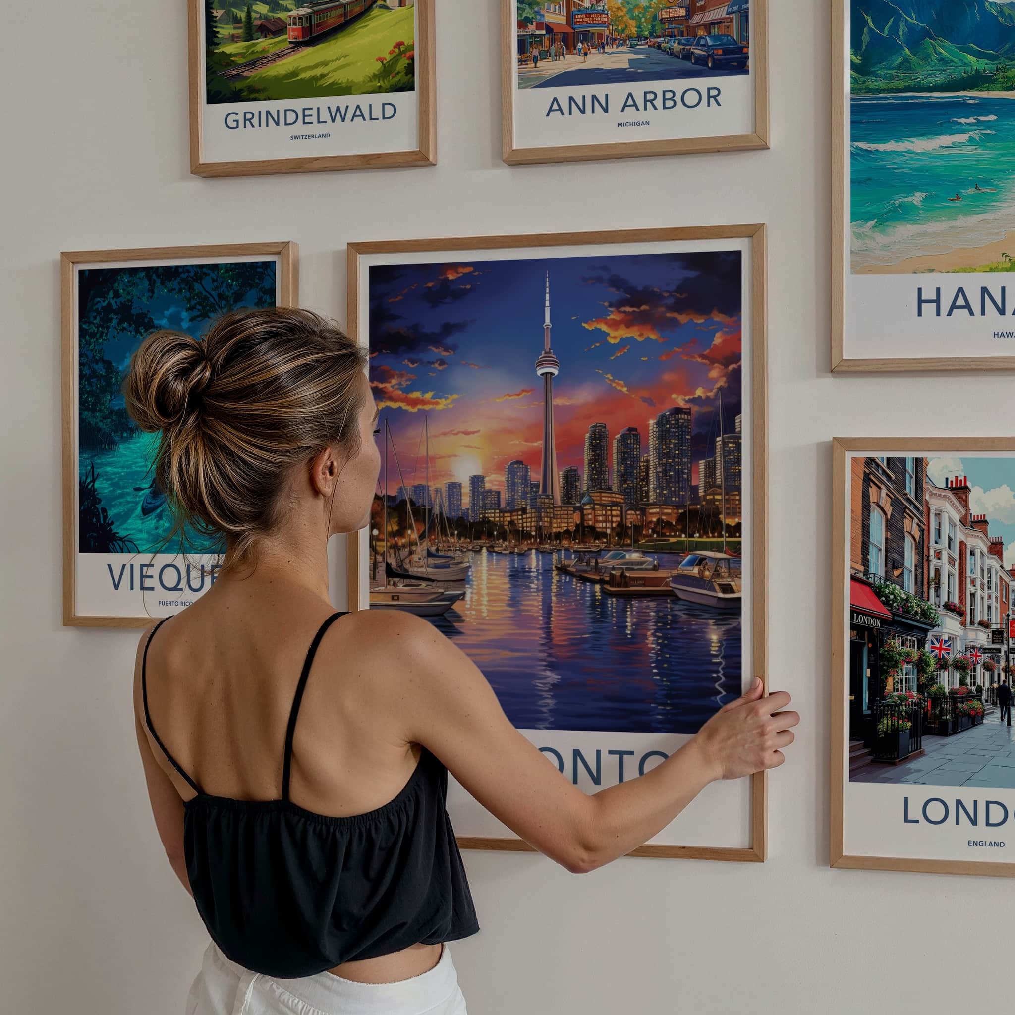Toronto Poster - Canada Travel Art - Iconic Tower Marina Home Decor
