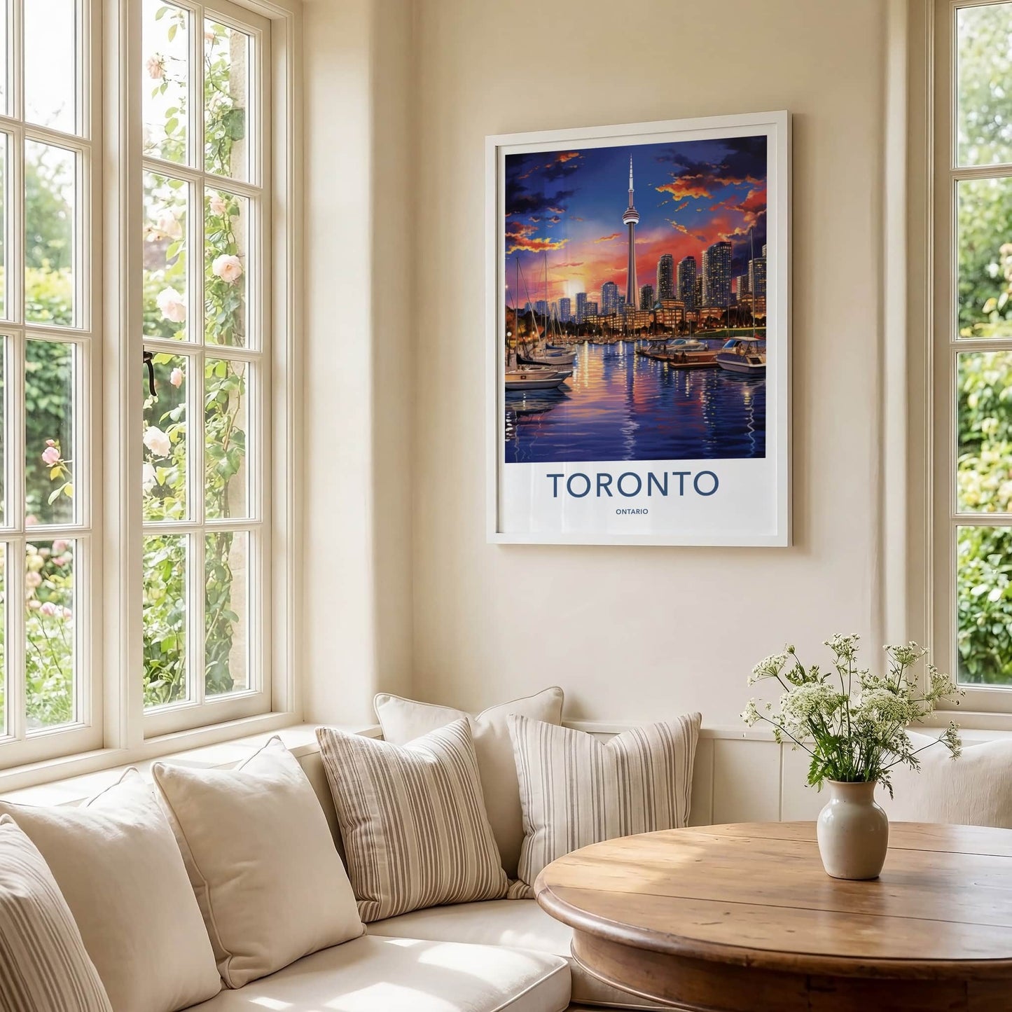 Toronto Poster - Canada Travel Art - Iconic Tower Marina Home Decor