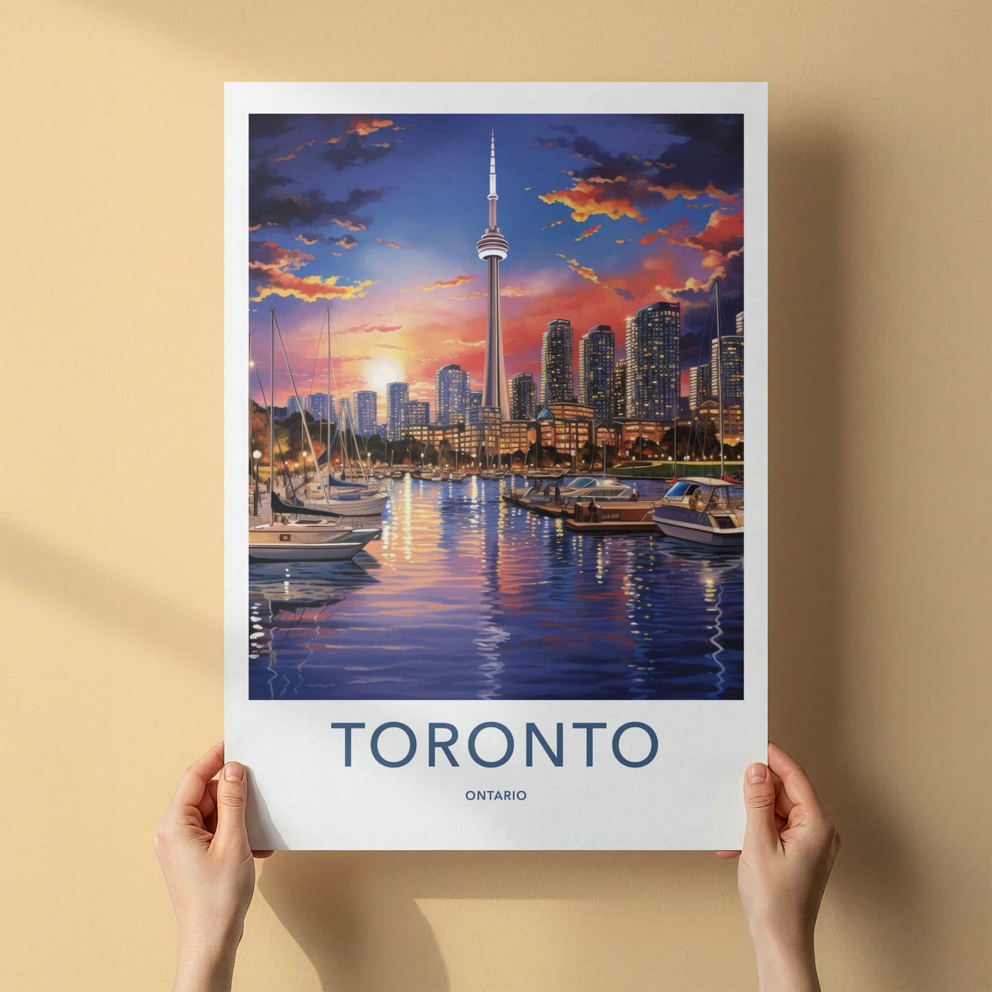 Toronto Poster - Canada Travel Art - Iconic Tower Marina Home Decor