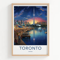 Toronto Poster - Canada Travel Art - Vibrant Waterfront Sunset Home Decor
