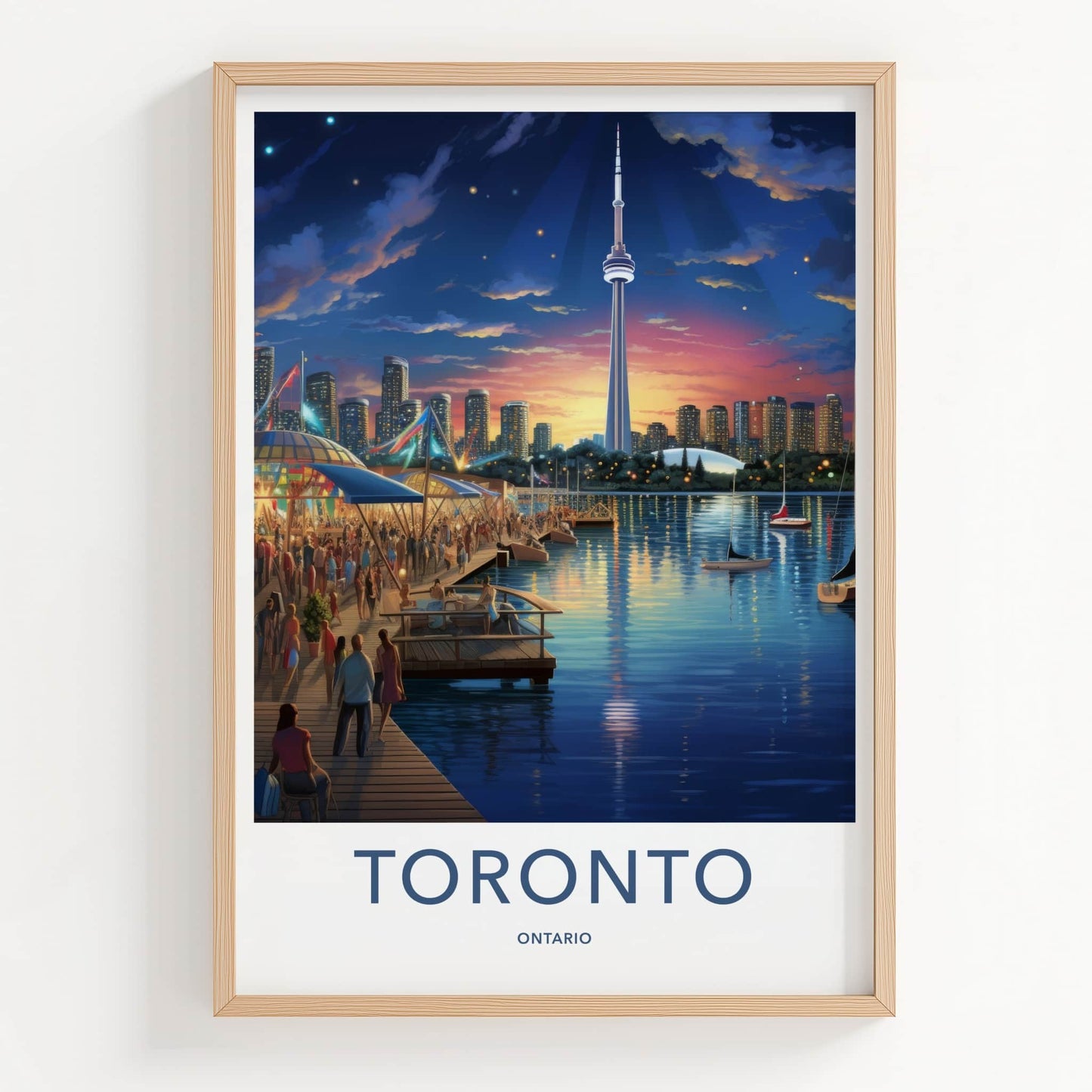 Toronto Poster - Canada Travel Art - Vibrant Waterfront Sunset Home Decor