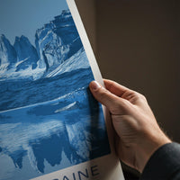 Torres Del Paine Poster - Chile Travel Art - Blue Mountains Lake Home Decor