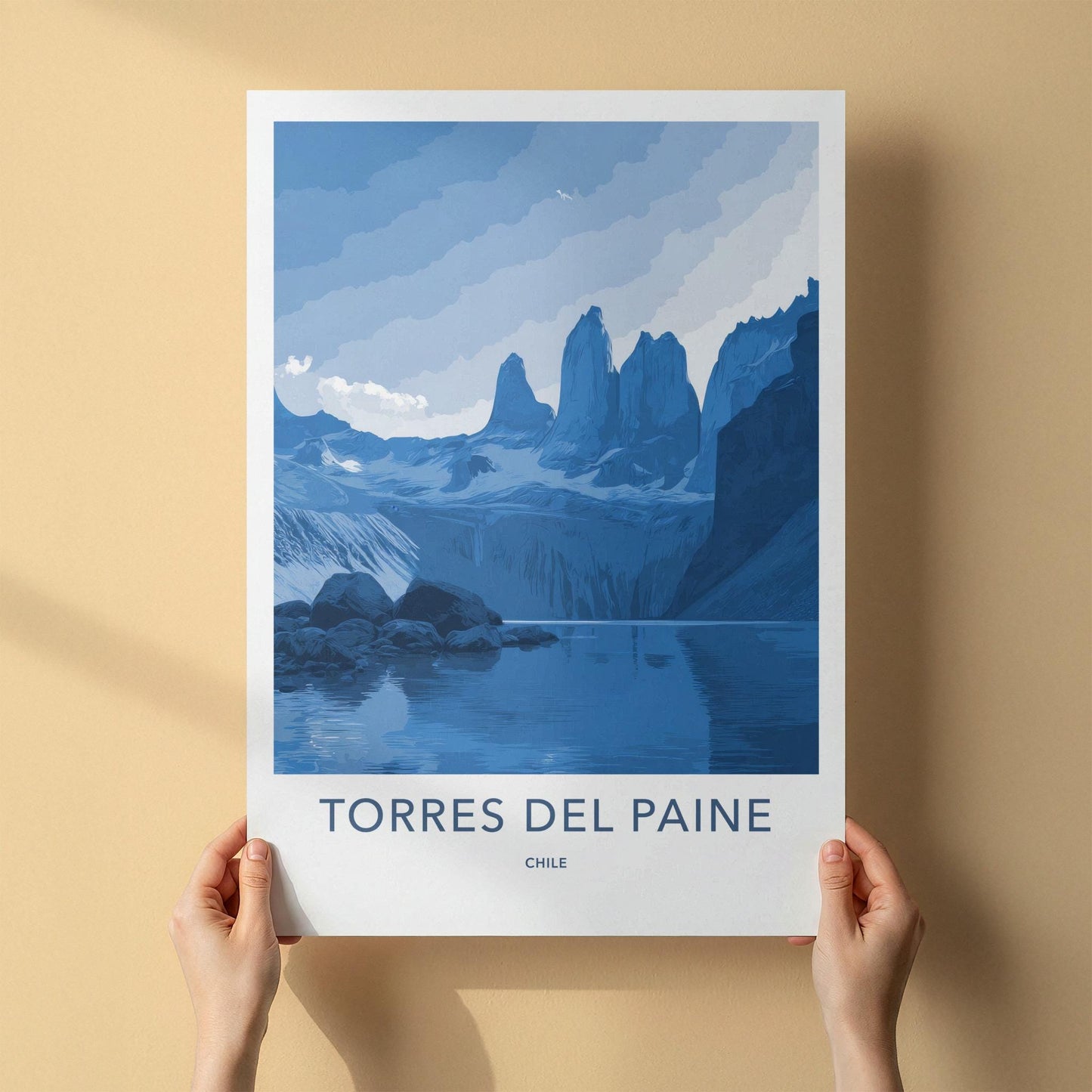 Torres Del Paine Poster - Chile Travel Art - Towering Mountain Peaks Wall Decor