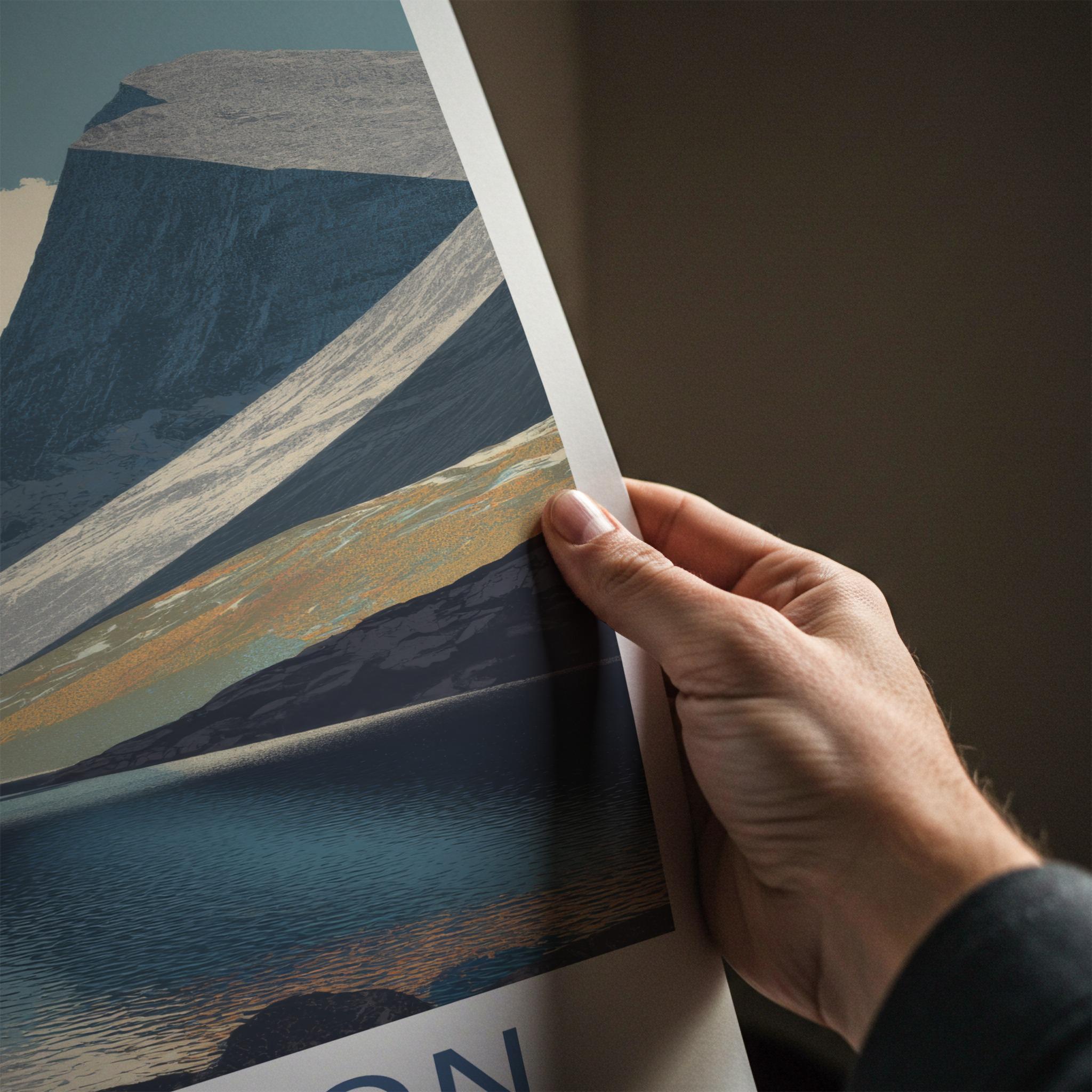 Torridon Poster - Scotland Travel Art - Rugged Mountain Lake Home Decor
