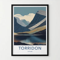 Torridon Poster - Scotland Travel Art - Rugged Mountain Lake Home Decor