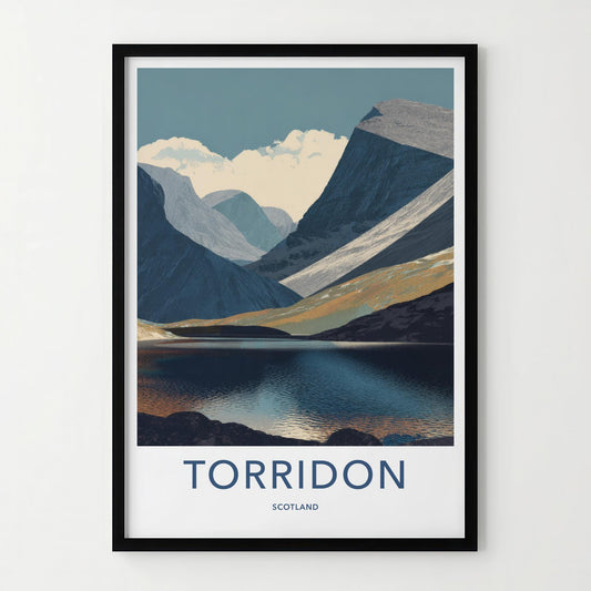 Torridon Poster - Scotland Travel Art - Rugged Mountain Lake Home Decor