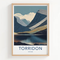 Torridon Poster - Scotland Travel Art - Rugged Mountain Lake Home Decor