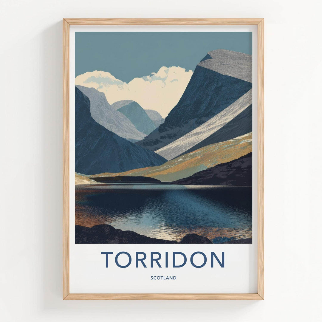 Torridon Poster - Scotland Travel Art - Rugged Mountain Lake Home Decor
