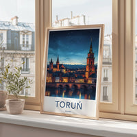 Torun Poster - Poland Art Print - Illuminated Old City Home Decor