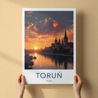 Torun Poster - Poland Fine Art - Riverfront Gothic Spires Gallery Art