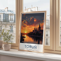 Torun Poster - Poland Fine Art - Riverfront Gothic Spires Gallery Art