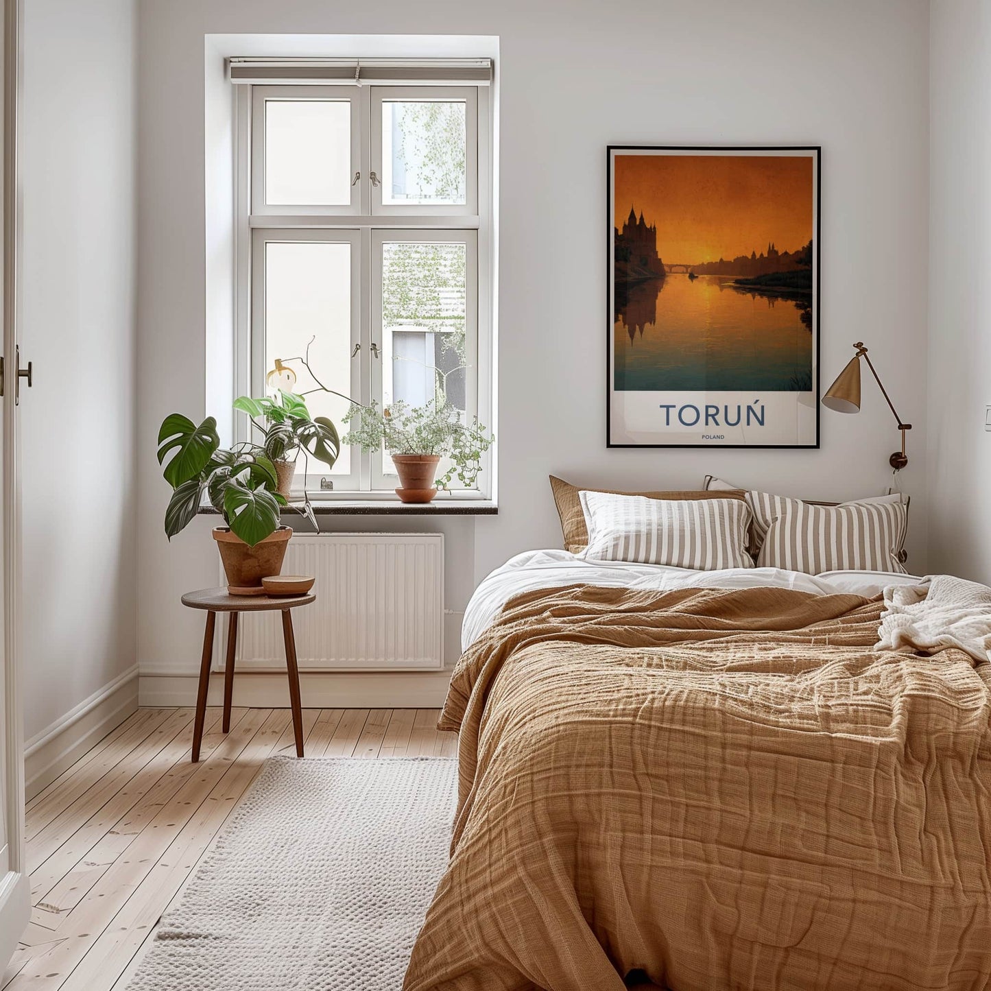 Torun Poster - Poland Travel Art - Golden River Sunset Home Decor