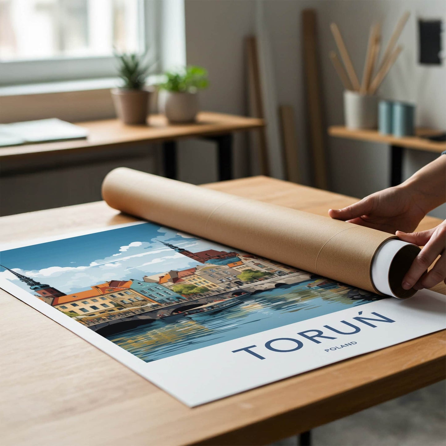 Torun Poster - Poland Travel Art - Historic City River Home Decor