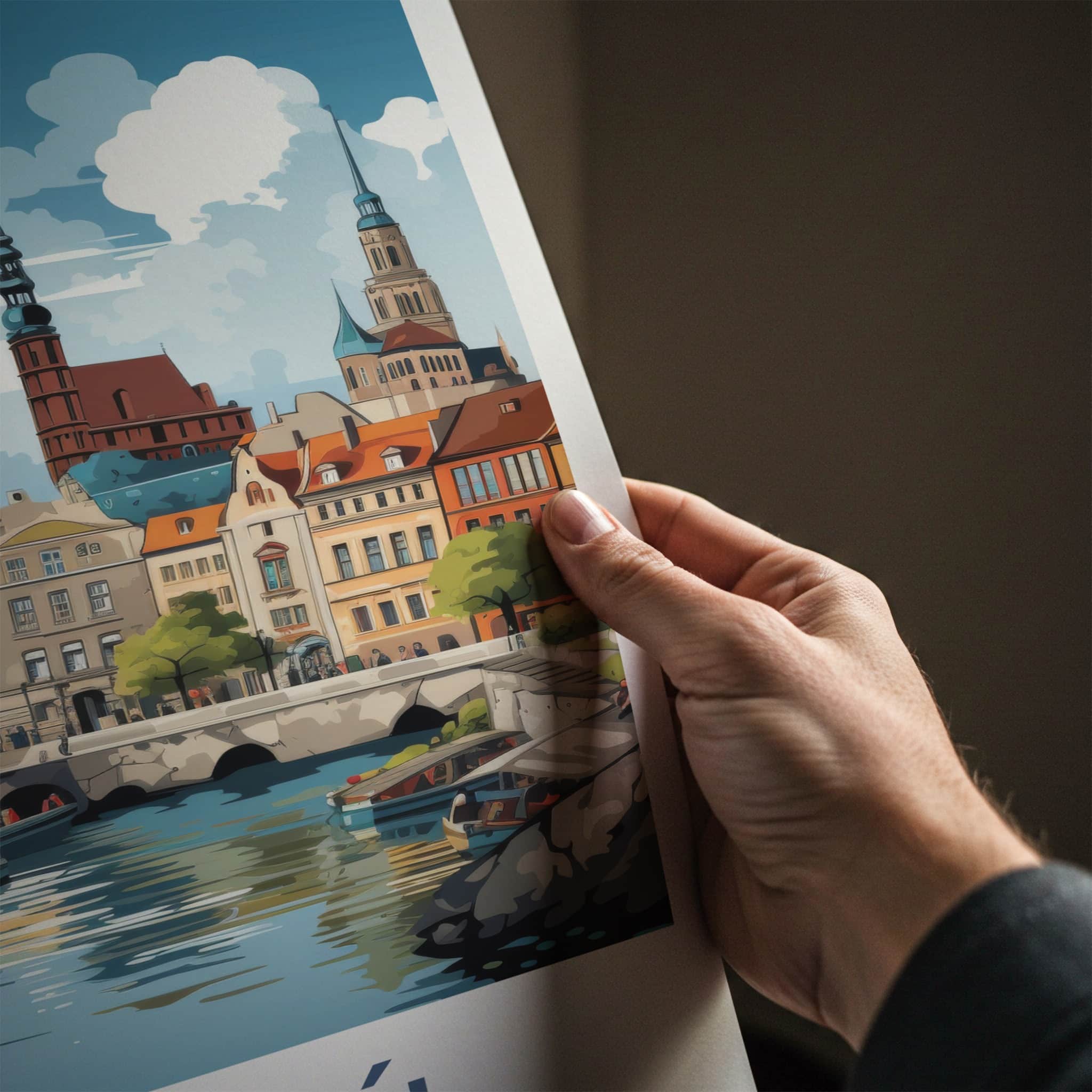 Torun Poster - Poland Travel Art - Historic City River Home Decor