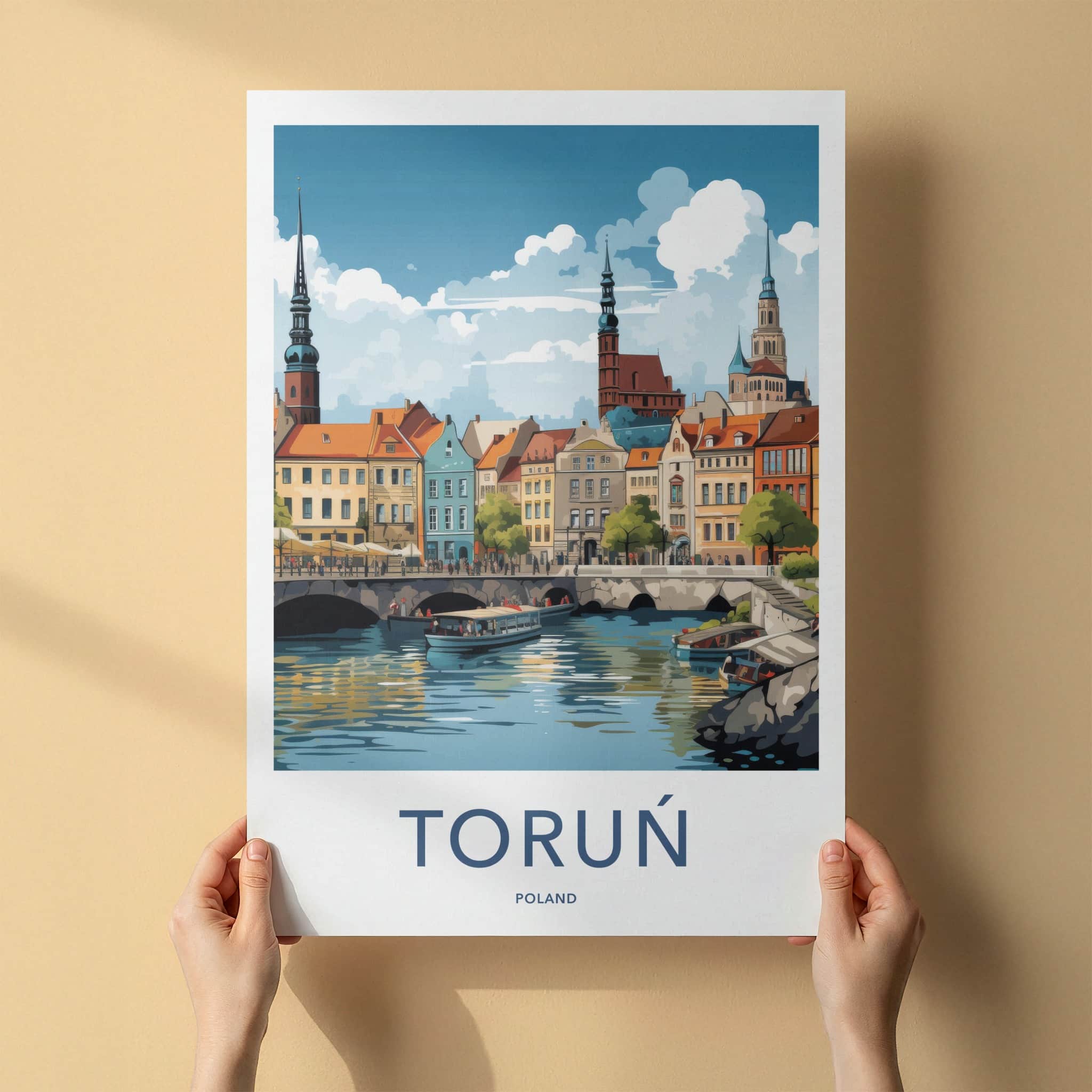 Torun Poster - Poland Travel Art - Historic City River Home Decor