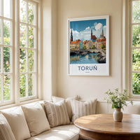 Torun Poster - Poland Travel Art - Historic City River Home Decor