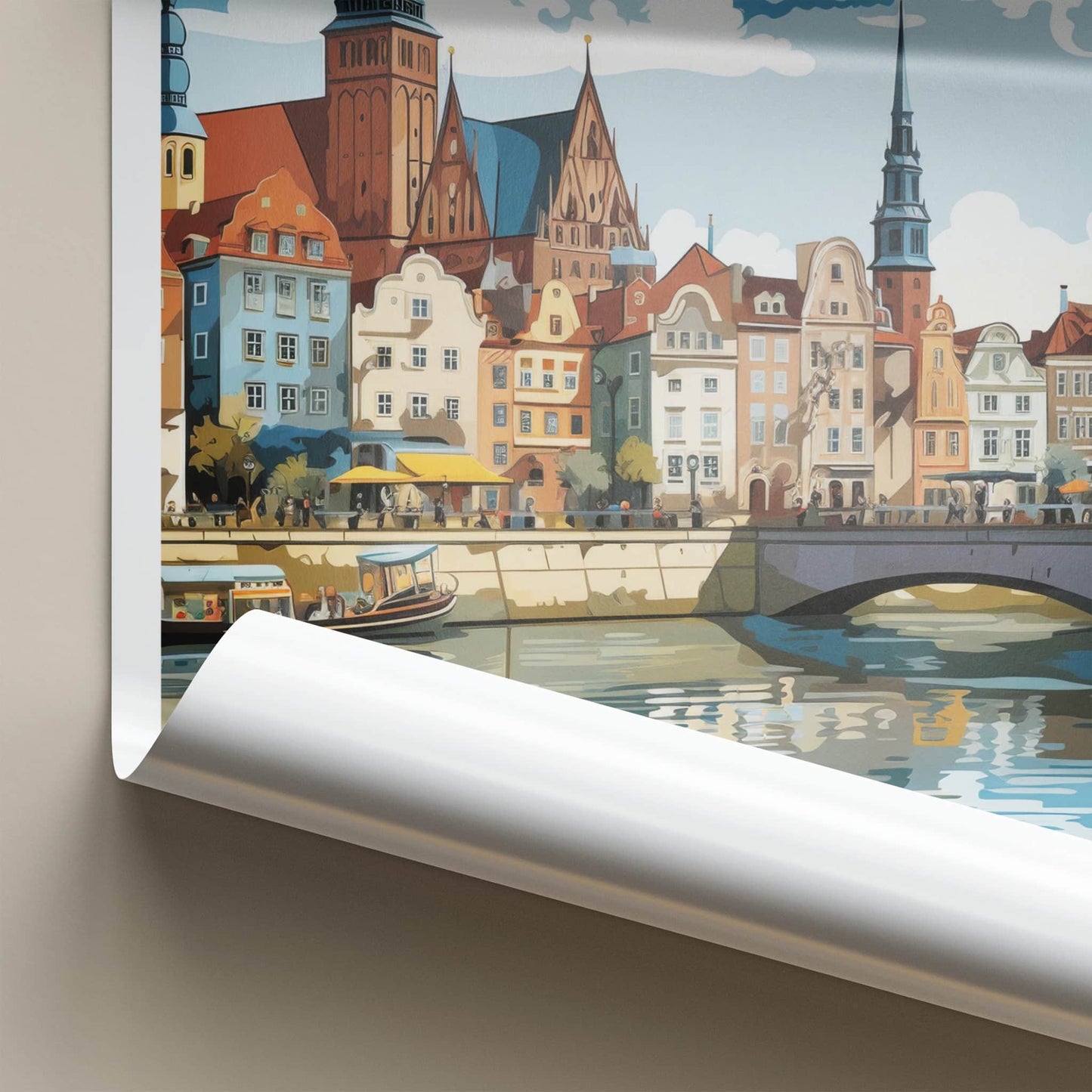 Torun Poster - Poland Travel Art - Historic Riverfront Town Home Decor