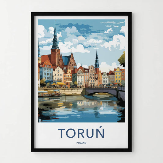 Torun Poster - Poland Travel Art - Historic Riverfront Town Home Decor
