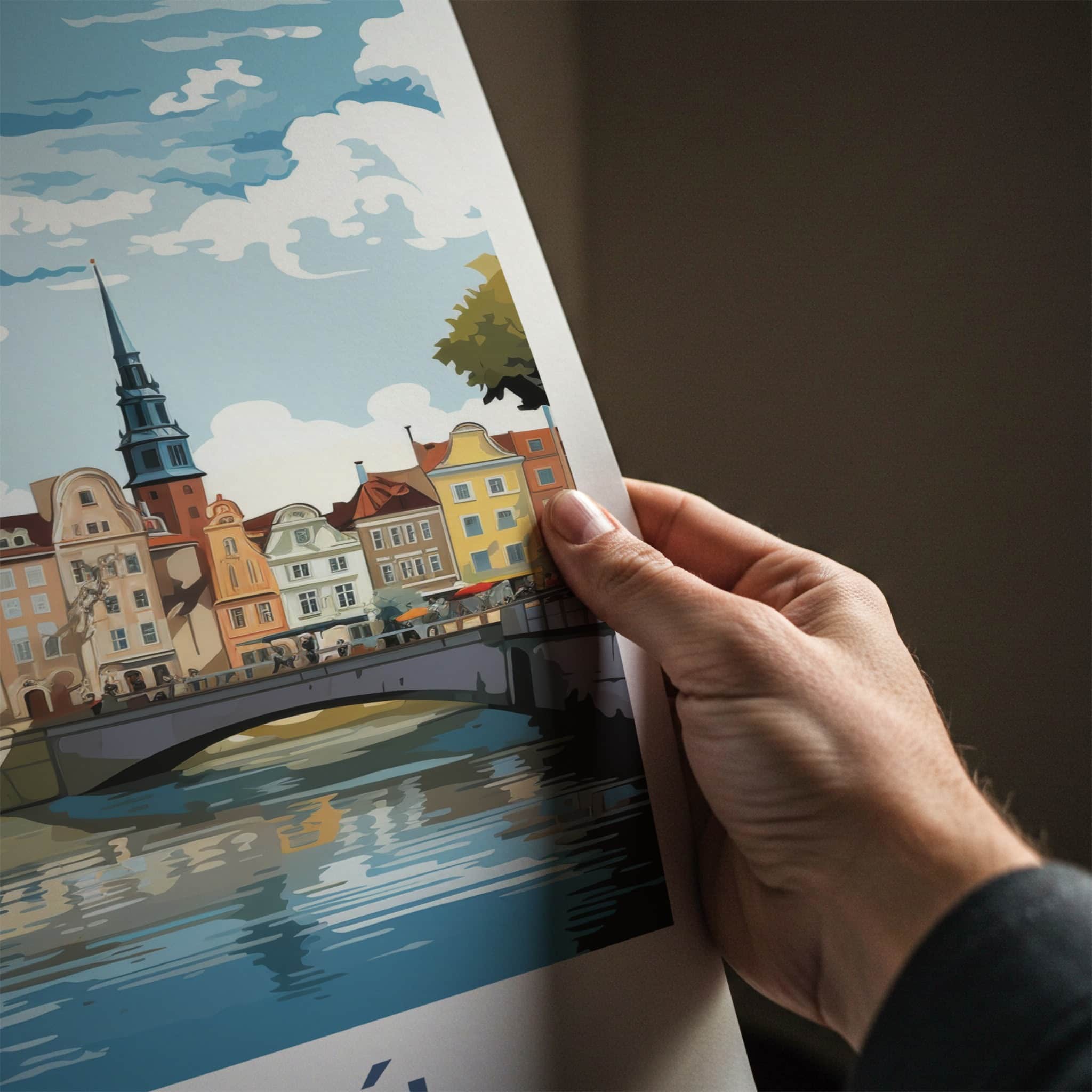 Torun Poster - Poland Travel Art - Historic Riverfront Town Home Decor