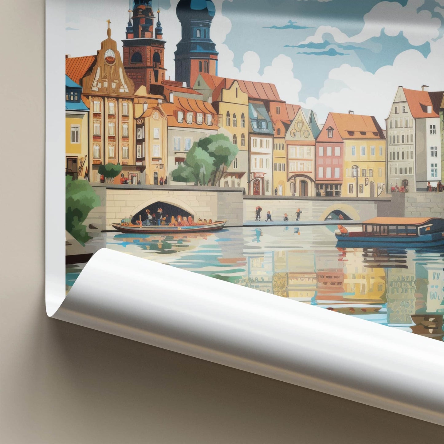 Torun Poster - Poland Travel Art - Historic Town Waterfront Home Decor