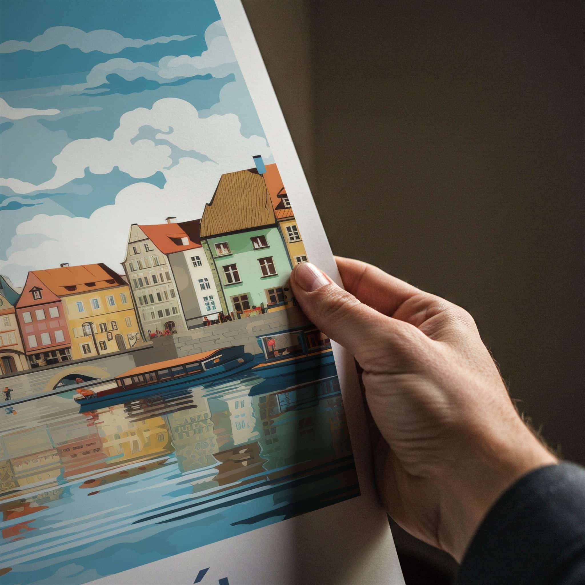 Torun Poster - Poland Travel Art - Historic Town Waterfront Home Decor