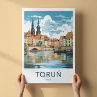 Torun Poster - Poland Travel Art - Historic Town Waterfront Home Decor