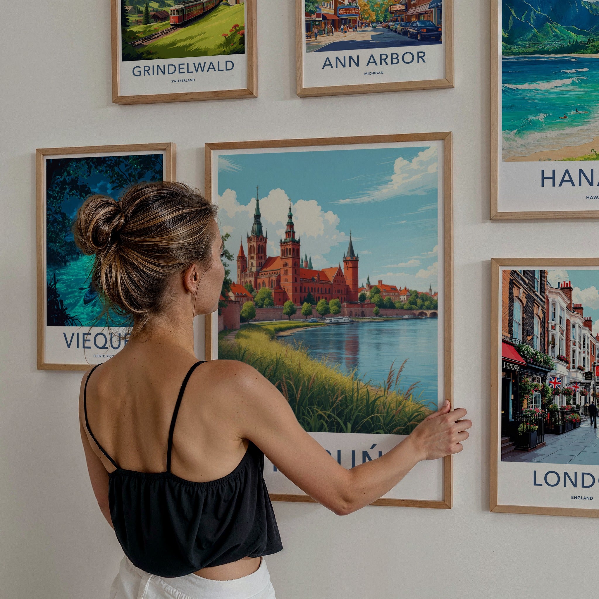 Torun Poster - Poland Travel Print - Ancient Red Brick Cathedral Wall Decor