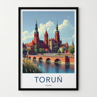 Torun Poster - Poland Travel Print - Historic Riverfront City Home Decor
