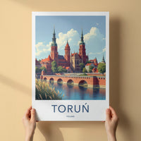 Torun Poster - Poland Travel Print - Historic Riverfront City Home Decor