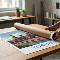 Torun Poster - Poland Travel Print - Historic Riverfront City Home Decor