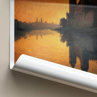 Torun Poster - Poland Wall Art - Sunset Castle Reflection Home Decor
