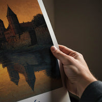 Torun Poster - Poland Wall Art - Sunset Castle Reflection Home Decor