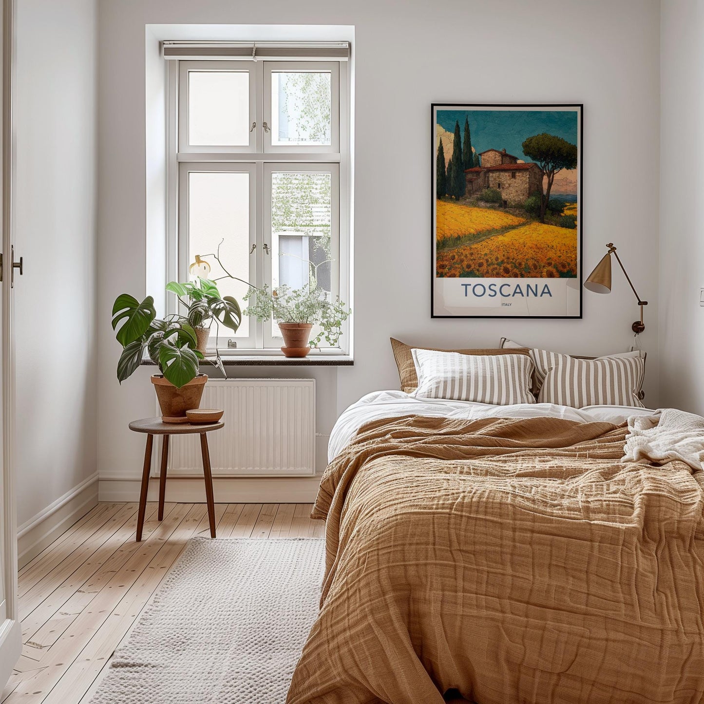 Toscana Poster - Italy Travel Art - Tuscan House Sunflowers Home Decor