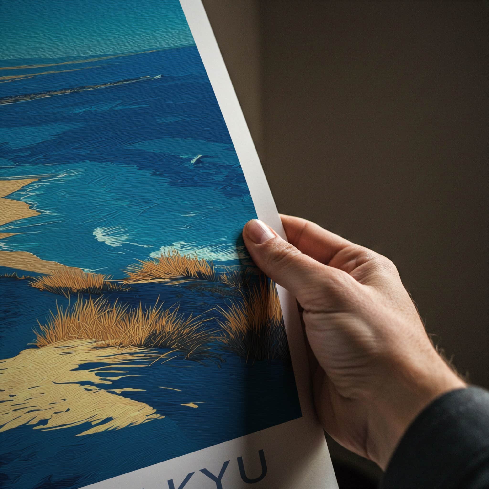 Tottori Sakyu Poster - Japan Framed Art - Riders Dunes Ocean Gallery Art