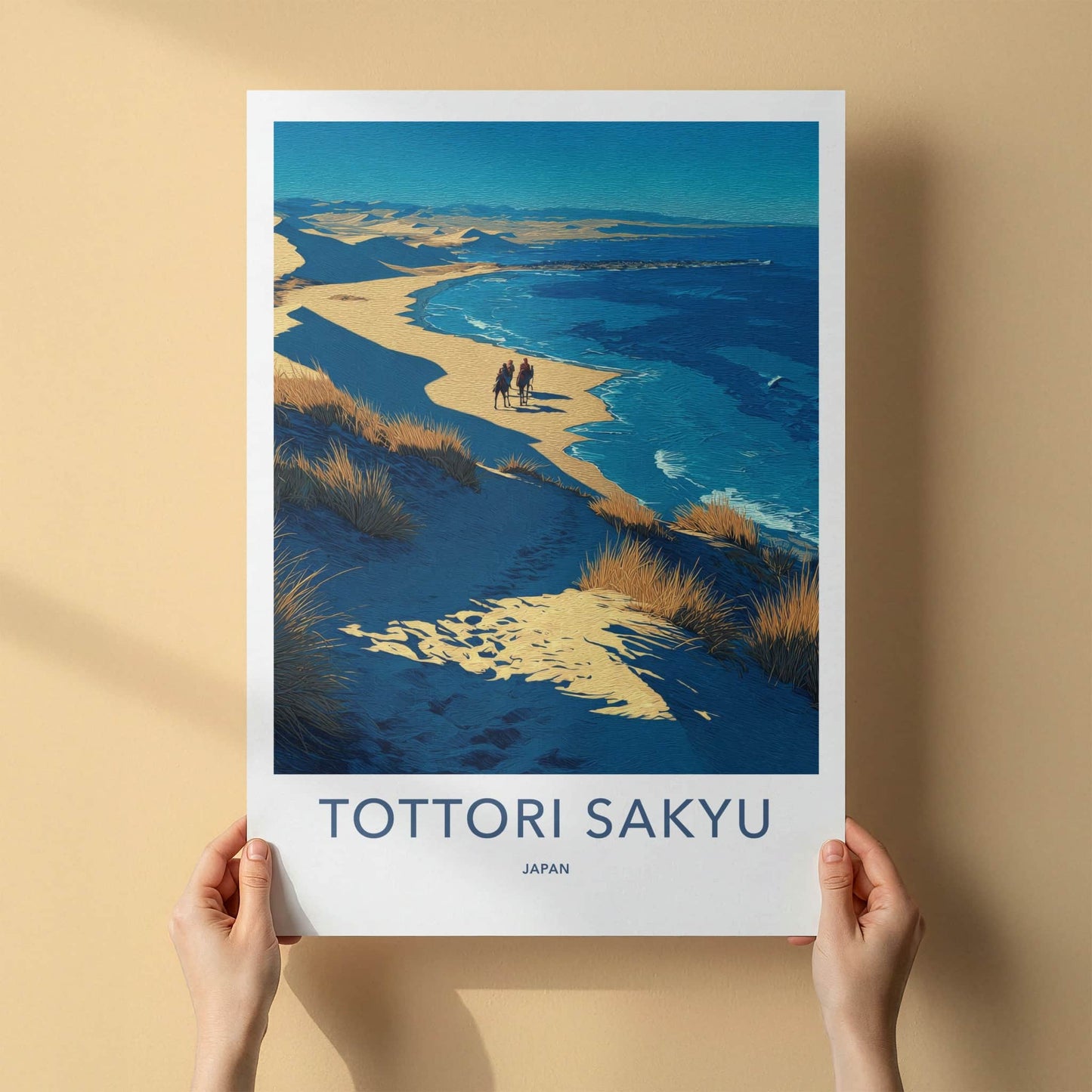 Tottori Sakyu Poster - Japan Framed Art - Riders Dunes Ocean Gallery Art