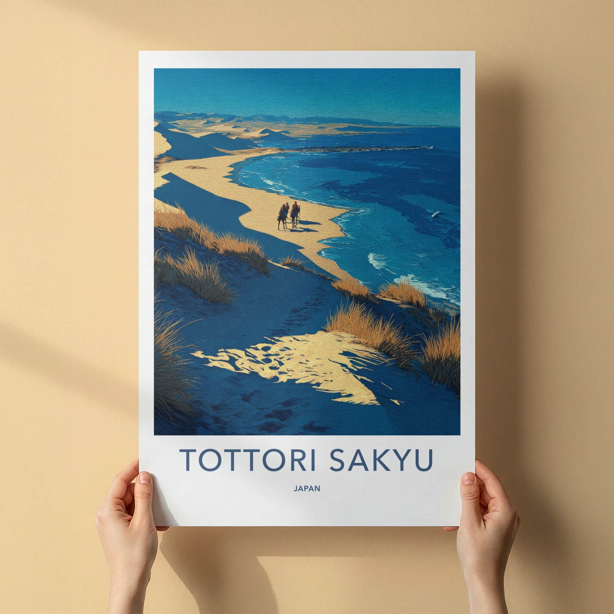 Tottori Sakyu Poster - Japan Framed Art - Riders Dunes Ocean Gallery Art
