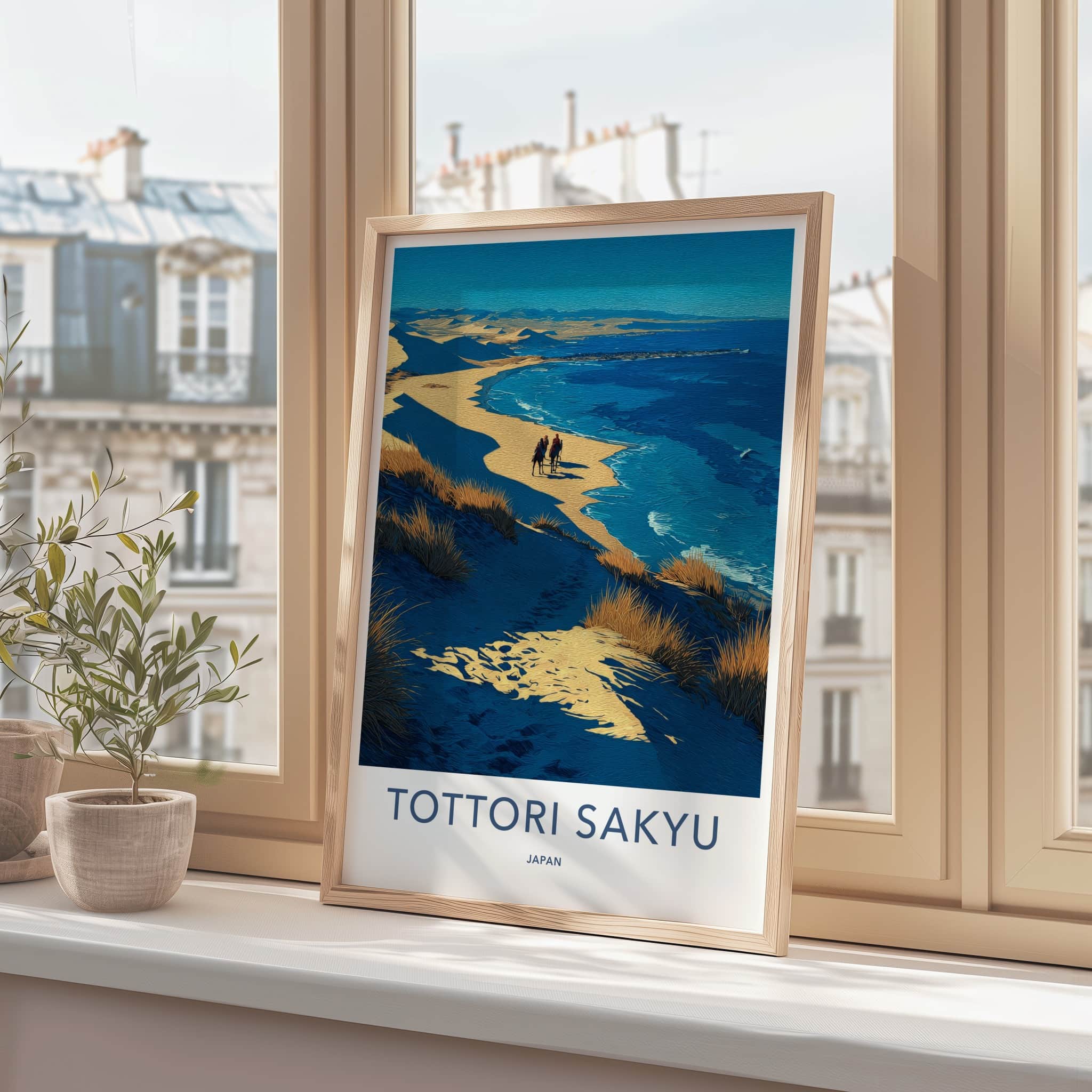 Tottori Sakyu Poster - Japan Framed Art - Riders Dunes Ocean Gallery Art