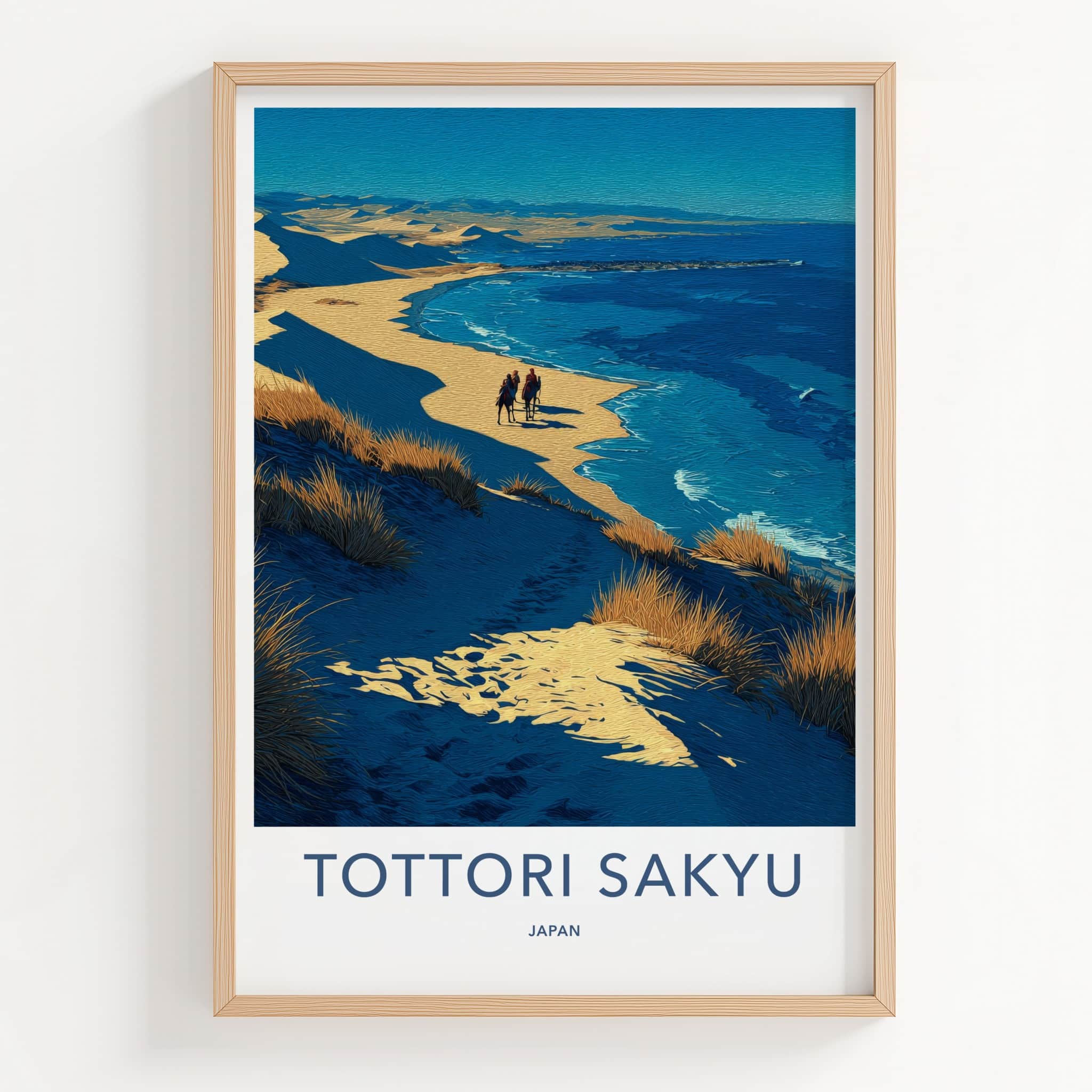Tottori Sakyu Poster - Japan Framed Art - Riders Dunes Ocean Gallery Art