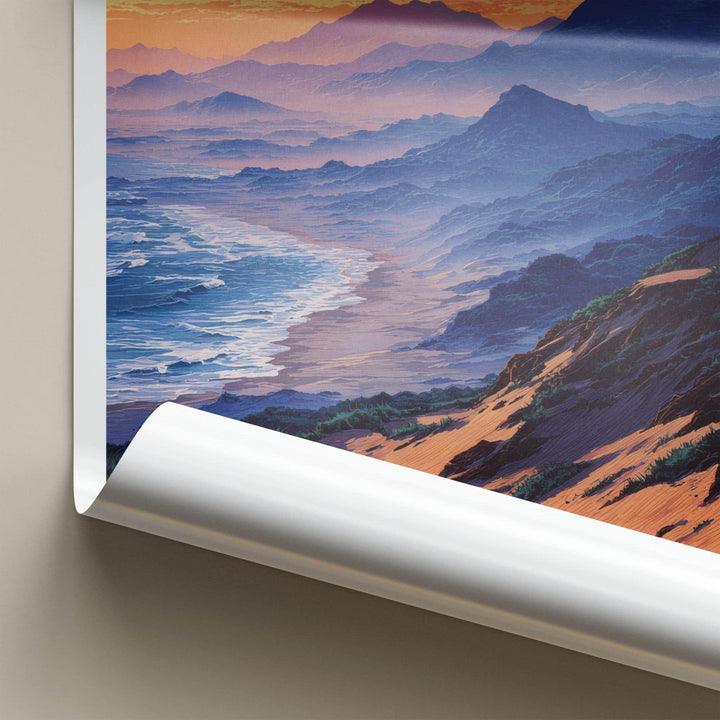 Tottori Sakyu Poster - Japan Travel Art - Ocean Dune Landscape Home Decor